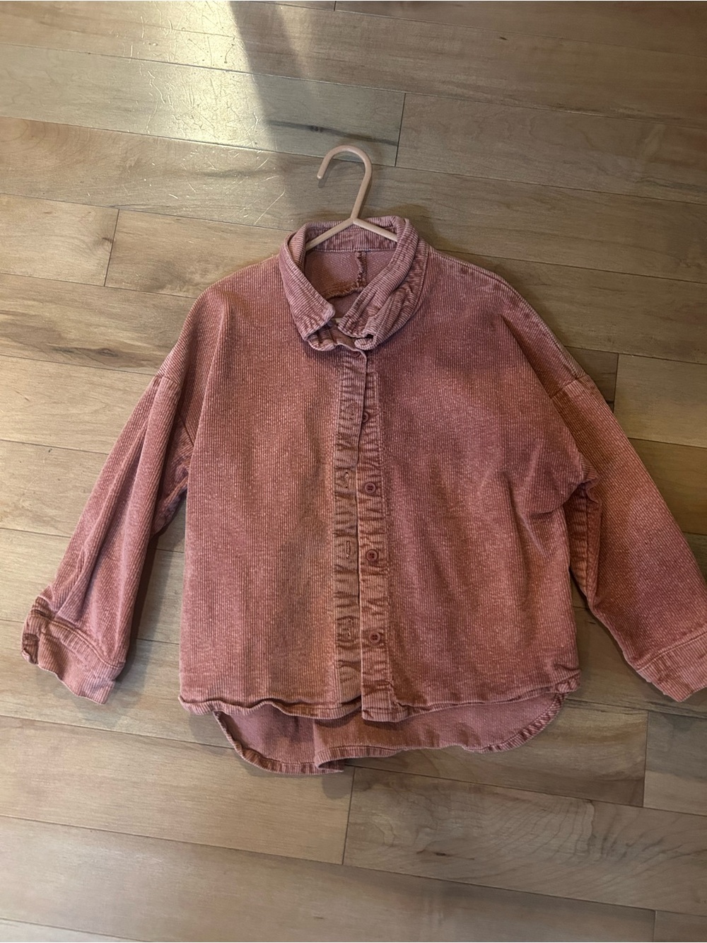 Corduroy button up kids shirt.